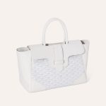 Goyard Saigon Tote White Goyardine Canvas Palladium Hardware - Image 3
